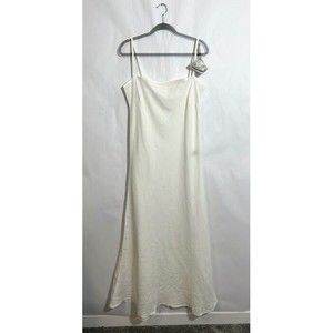 Slip Maxi Dress in Ivory - Women's Simple Spaghetti Strap Maxi